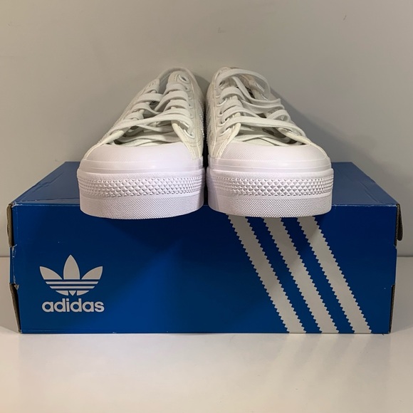 🤍[BRAND NEW] ADIDAS NIZZA PLATFORM TRIPLE WHITE WOMENS SHOES SIZE 10 SNEAKERS🤍 - Picture 4 of 10